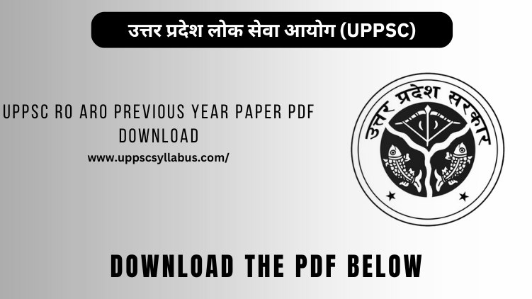 UPPSC RO ARO Previous Year Paper pdf Download